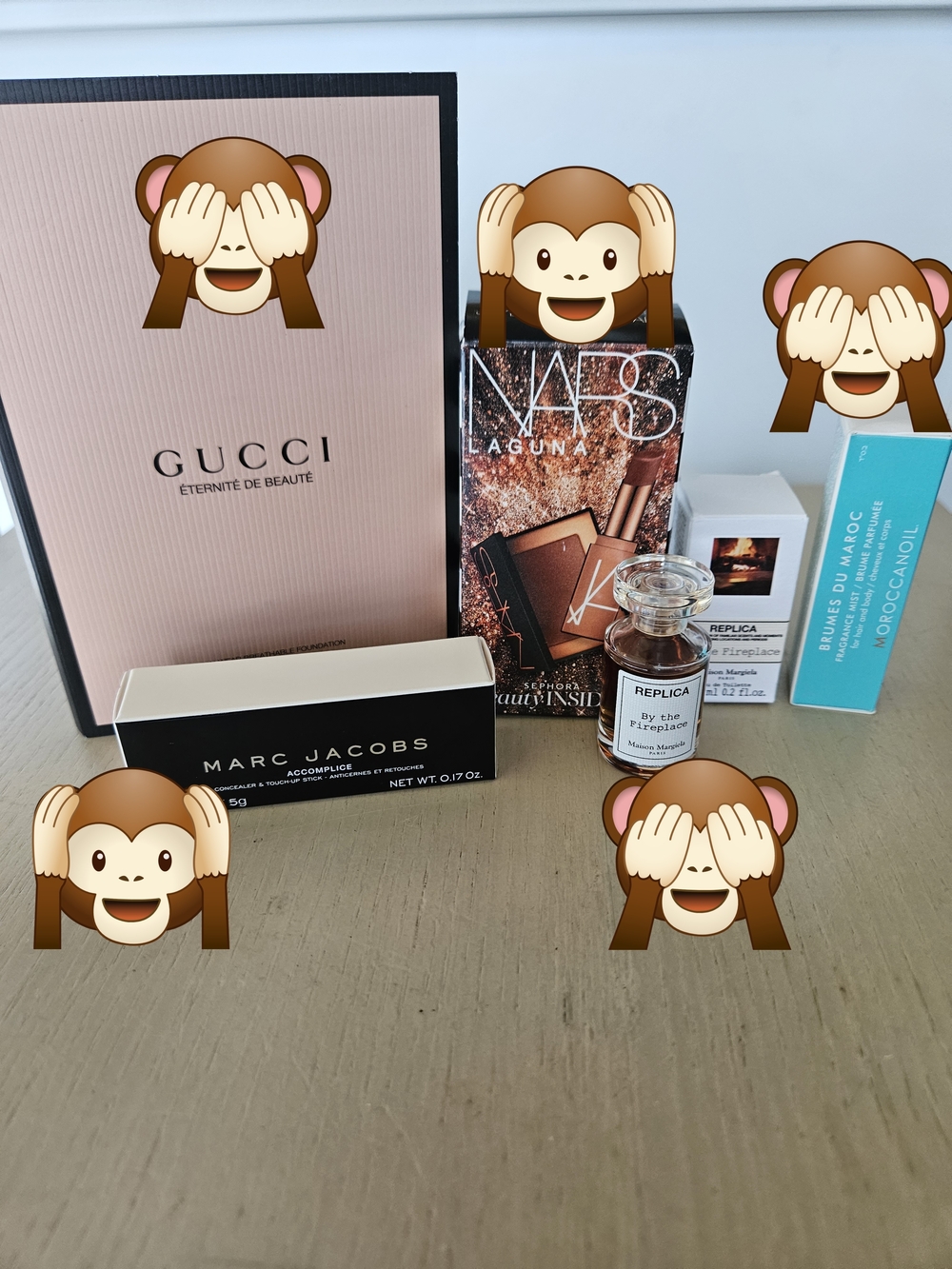 Gucci Blush Pink Gift Box with Black Trim " EMPTY BOTTLES "
